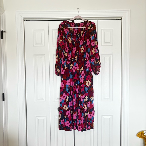 City Chic Vintage Floral Long Sleeve Maxi Dress - Picture 5 of 7